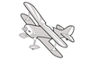 Grey Biplane Clipart Image